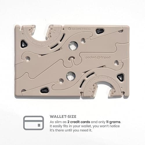 GEOMETRICAL Pocket Tripod PROv2 - Card-Size Stand, for iPhone, Oyster Grey Universal Kit thumbnail 2