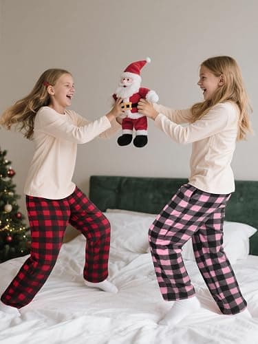 IHU 3 Pack Girls Pajama Pants Micro Fleece Soft PJ Bottoms for Kids Cute Print Lounge Sleep Clothes with Pockets thumbnail 3