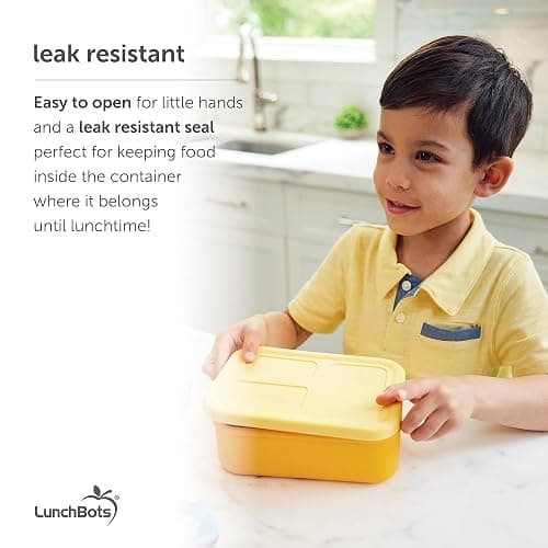 LunchBots Build -a- Bento Lunch Box, Silicone Bento Box for Kids, Multi-Compartment Lunch Container, Oven & Dishwasher Safe, BPA Free, 28 oz - Yellow - Solid Yellow thumbnail 6