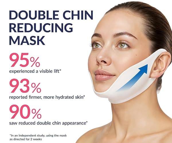 Stylia V Line Lifting Collagen Mask - Lift, Firm & Contour Jawline - Tightening Double Chin Strap with Hyaluronic Acid & Aloe - Neck Lift & Face Tightening Mask - Jawline Shaper Face Lift Tape (7PC) thumbnail 3