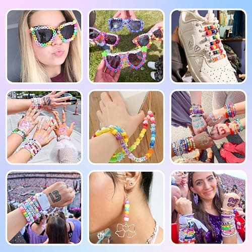 5 Boxes Bracelet Making Kit Pony Beads, 96 Colors 6x9mm 3500Pcs Kandi Rave Beads for Bracelets Friendship Plastic Bead with 800Pcs Letter Bead Arts and Crafts for Kids Adults Keychain Jewelry Making thumbnail 5