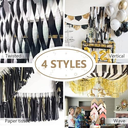 PartyWoo Multicolor Crepe Paper 4pcs 328 FT Multicolor Streamers | Wedding Birthday New Year's Eve Graduation Baby Shower Bridal Shower Anniversary Engagement Party Decorations thumbnail 6