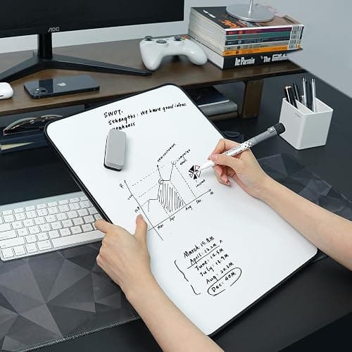 ⭐️Aroundesk Double Sided Weekly Dry Erase Board with Stand 16"x12", to-do List White Board Calendar Dry Erase, Desktop Whiteboard Calendar, Schedule Board, Message Board, Menu Board for Home Office thumbnail 6
