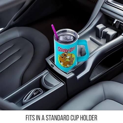 Silver Buffalo Scooby-Doo Featuring Scared Shaggy and Scooby Stainless Steel Tumbler with Handle and Straw, Fits in Standard Cup Holder, 40 Ounces thumbnail 7
