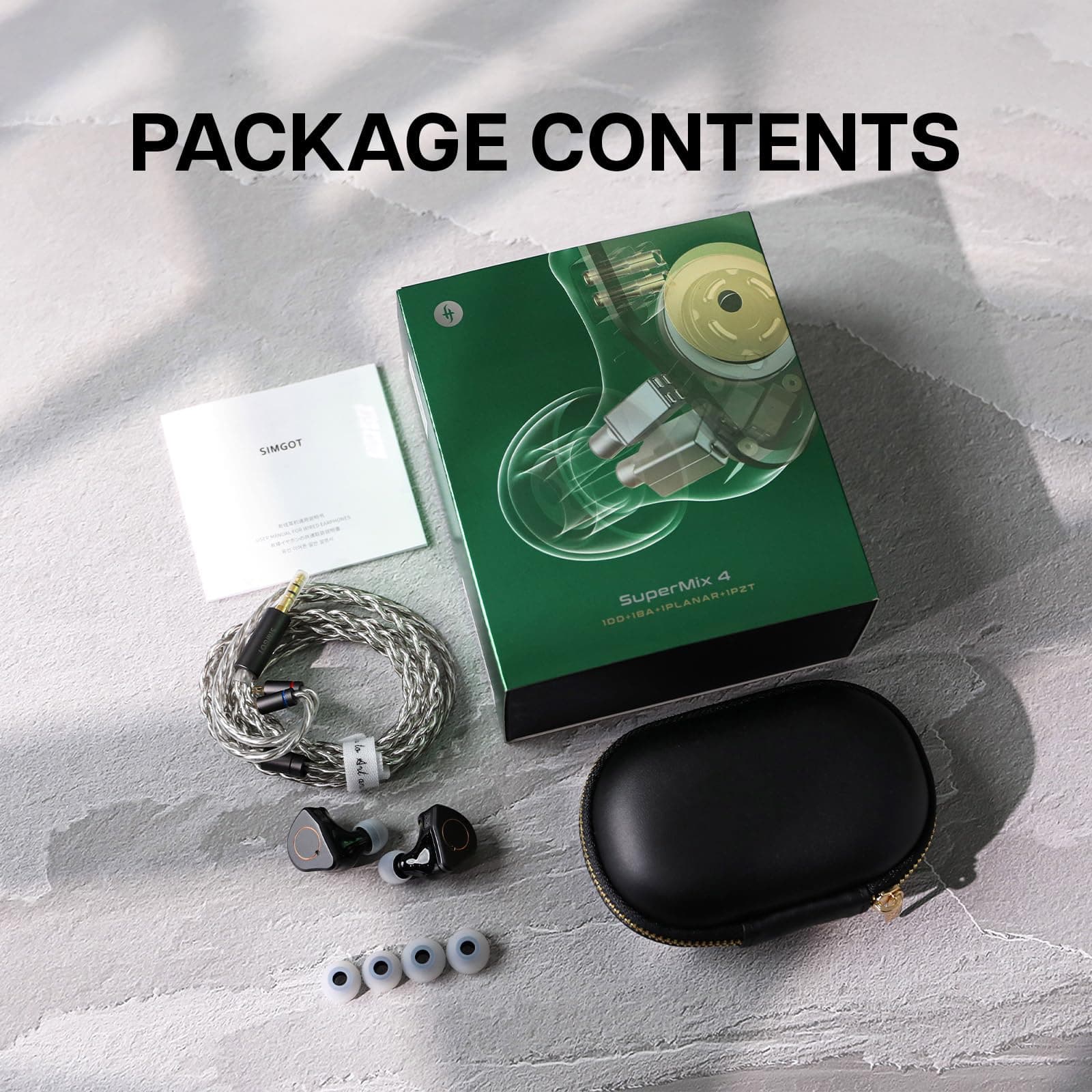 Linsoul SIMGOT SuperMix 4 1DD+1BA+1Planar+1PZT Hybrid Drivers Earphones, HiFi in Ear Monitor IEM, Wired Gaming Earbuds with OFC Silver-Plated Cable for Musician Audiophile thumbnail 7