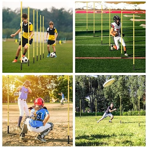 Soccer Agility Training Equipment: 6 Soccer Agility Poles, 20ft Agility Ladder, 10 Soccer Cones, 1 Jump Rope. Soccer Training Poles for Speed Training, Agility Training thumbnail 6
