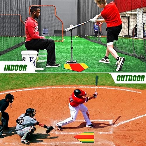 TOBWOLF Baseball & Softball Home Plate, Colored Blended Non-Slip Mat for Pitching & Hitting Practice, 17” Official Size Baseball Zone Training Home Plate, Portable Indoor Outdoor Pitchers Plate thumbnail 7