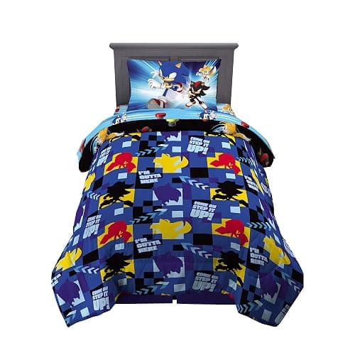 Sonic the Hedgehog Anime Kids Super Soft Comforter and Sheet Set, 4 Piece Twin Size by Franco thumbnail 2