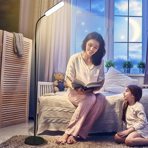 Wio-Mio Floor lamp, 15w/1000lm Bright LED Floor Lamp with Stepless Adjustable 3000K-6000K Colors and Dimmer, Remote and Touch Control, Adjustable Floor Lamp for Living Room thumbnail 6