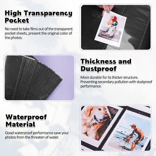 Album Fotografico con 432+1 Tasche per 3 Pollici Film - compatibile con Fujifilm Instax Mini 12 11 9 8 25 70 90 40 99 SE 7+ Mini LiPlay Evo Mini Link, Polaroid Snap PIC-300, Kodak Instant Printer thumbnail 7