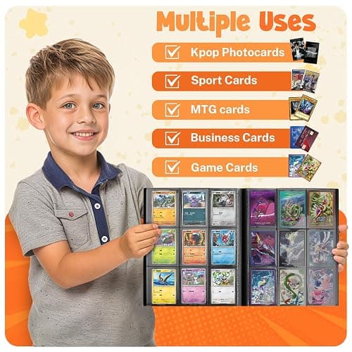 Card Binder, 9 Pocket Trading Card Album Folder,20 Pages, 360 Card Capacity Sports Card Binder, Premium Card Binders Compatible with MTG, TCG, Baseball Cards (Black) thumbnail 6
