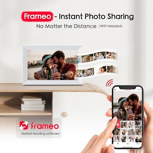 Digital Picture Frame, 10.1 inch Frameo Digital Frame WiFi, 1280 * 800 IPS HD Touchscreen, 32GB Storage, Instant Share Pictures Video, Smart Photo Frame Electronic, Gifts for Mom, House Warming thumbnail 4