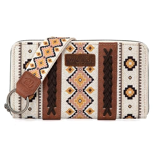 Wrangler Wallet Purse for Women Western Aztec Clutch Wristlet Wallet with Credit Card Holder - Image 1