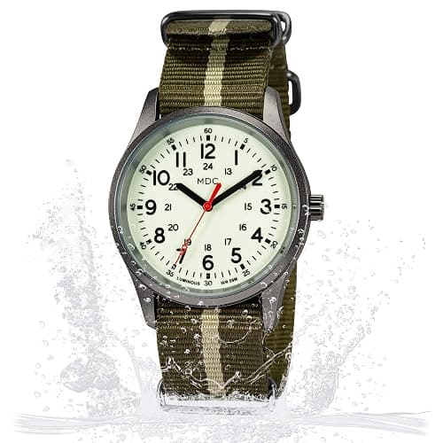 Infantry MDC Glow in The Dark Watches for Men, 12/24 Hour Military Time Watch Waterproof, Field Outdoor Sport Mens Wristwatch with Slip-Thru Nylon Band thumbnail 6