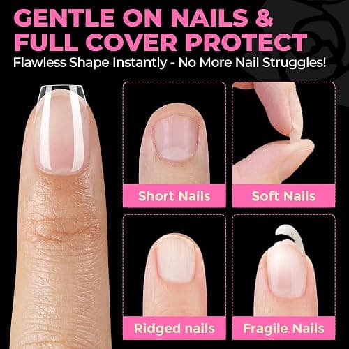 UNA GELLA Extra Short Coffin Nails Tips: 504pcs Pre-etched XS Short Nails, 12 Sizes Clear Coffin Press on Nails Full Cover Gel Tips Acrylic False Fake Nails Extension DIY Salon thumbnail 6
