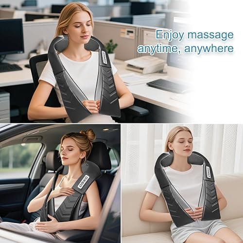 Alliggic Shiatsu Neck and Back Massager, Electric Shoulder Massager with Heat, Deep Tissue Kneading Massage for Pain Relief, Gifts for Dad Mom Friend Birthday Father's Day(NOT Cordless) thumbnail 6