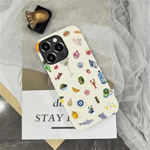 Generic Case Compatible with iPhone 14 Pro Max - Hybrid Durable Shockproof Phone Cover,Cases for Woman Girl - Lemon Fruit Flower Fish Aesthetic thumbnail 5