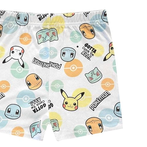 Boys 4 Piece Pajama Set - Mario, Sonic, Pokemon Snug-Fit Short Sleeve & Shorts Kids Sleepwear, Great For Summer - Official thumbnail 6