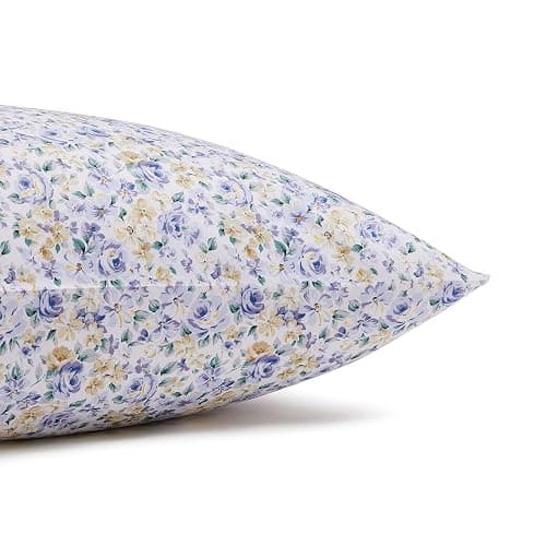 Amazon Basics Lightweight Super Soft Easy Care Microfiber 4 Piece Bed Sheet Set With 14-inch Deep Pockets, Full, Blue Floral,Printed thumbnail 5