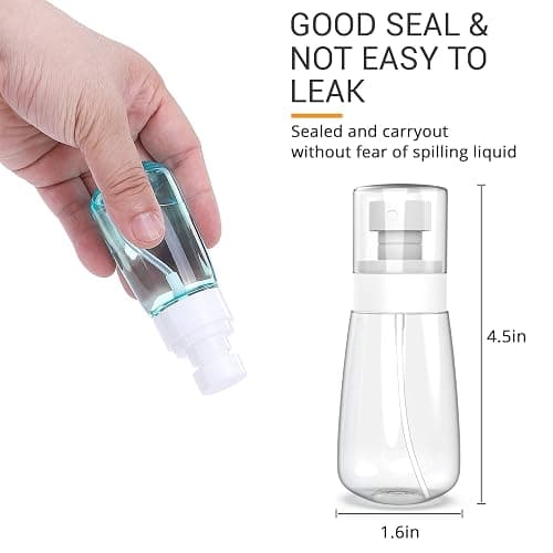 RELANOR Pack 2 Small Spray Bottle Travel Size 2oz/60ml - Fine Mist Mini Empty Spray Bottles - Leak Proof - for Toners, Face & Hair Mist thumbnail 3