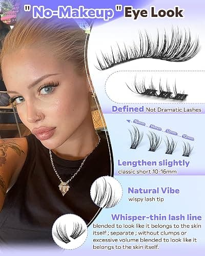 Goddvenus Wispy Lash Clusters Kit Eyelash Clusters Natural Cluster Eyelash Extensions Kit 10-16mm CC Curve Lash Extension Kit For DIY thumbnail 2