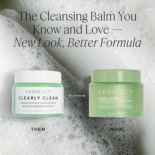 Farmacy Makeup Remover Cleansing Balm - Green Clean Waterproof Makeup Remover + Oil Based Cleanser - Newly Formulated Double Cleanser with Plant Based Waxes + Upcycled Moringa - Fragrance Free (30ml) thumbnail 2