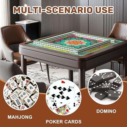 Mahjong Mat with Carrying Bag 31.5" x 31.5" Non-Slip Noise Reduction Floral Mandala Vibrant Pink Green Petals Teal Table Mat for Mahjong Poker Dominoes Card Board Tile Games thumbnail 3
