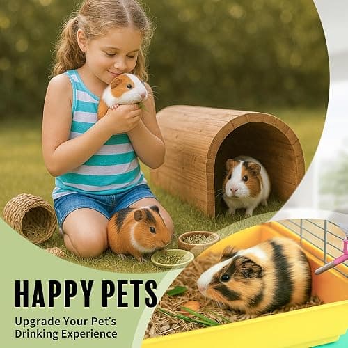 Choco Nose Patented No-Drip Water Bottle/Feeder for Guinea Pigs/Hamsters/Bunnies/Ferrets/Other Small Pets, Critters and Animals -for Cages, Crates or Wall Mount. 10.2 oz. Nozzle 10mm, Pink (C128) thumbnail 9