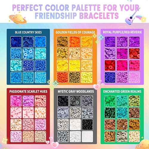 Goldwise Friendship Bracelet Kit 4 Boxes-13078 Pcs 72 Colors Bracelet Making Kits with Clay, Glass Seed and 3 Styles Letter Beads with Charms for DIY Craft Gift thumbnail 2