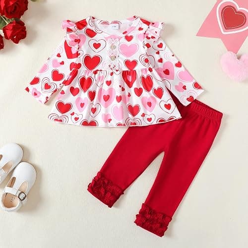 Baby Girl Clothes Toddler Girl Outfits Ruffle Shirt Pants Cute Infant Outfit Set Baby Girl Fall Winter Clothes thumbnail 2