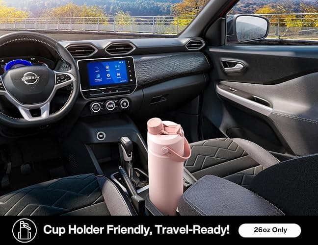 POWCAN 26 oz Insulated Water Bottle with 2-in-1 Straw and Spout Lid, Keep Cold 24H, Leak-Proof, Fits in Car Cup Holder, Stainless Steel Water Bottle for Sports, Travel, and School (Dark Knight) thumbnail 5