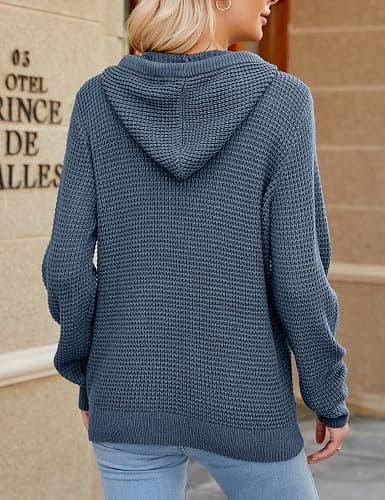 VIMPUNEC 2025 Fall Womens Hoodies Oversized Casual Fashion Sweaters Long Sleeve V Neck Knit Pullover Tops thumbnail 2