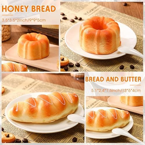 Foilswirl 5 Pcs Bread Stress Toy Soft Toast Breads Shape Toy Slow Rising Balls for Kids Adult Anxiety Stress Relief Funny Birthday Gifts Classroom Prizes Office Desk Decor(Bread Style 2) thumbnail 6