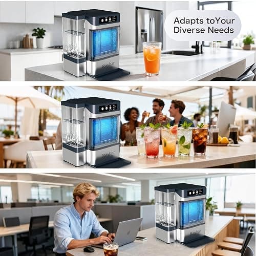 Large Capacity Ice Makers Countertop One-Click Operation Self-Cleaning Portable Ice Maker 41lbs/24H with There is A Detachable 3L Water Tank Ice Machine for Home,Bar,Office thumbnail 6