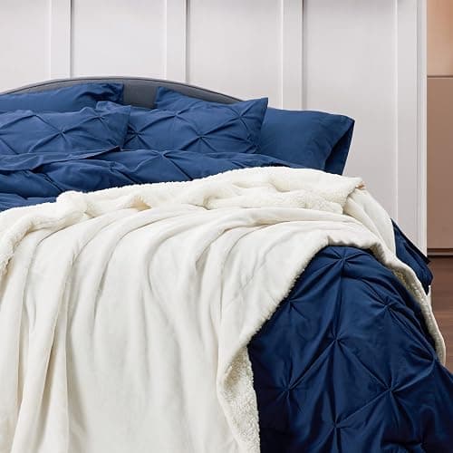 Bedsure GentleSoft Sherpa Fleece Twin Size Blanket for Couch, Non-Heated, Thick and Warm Throw for Women and Men, Soft Fuzzy Plush Twin Blanket for Spring, Cream, 60x80 Inches thumbnail 2
