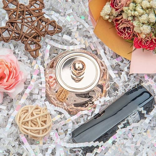Caleihd Crinkle Cut Paper Grass Cushion Paper Streamer for Christmas Wedding Birthday Bridesmaid Engagement Craft Gift Boxes Bags Filler Decoration 4.5oz Diamond White thumbnail 2