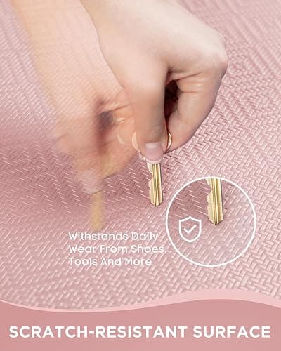 Ophanie Kitchen Mats for Floor, 3/4 Inch Thick Kitchen Rugs, 20''x32'' Anti Fatigue Standing Cushioned Mat, Waterproof,Comfort Ergonomic Mat for Office, Home, Sink, Pink Non-Slip Bottom thumbnail 4