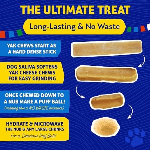 Himalayan Dog Chew Original Yak Cheese Chew, 1 Large Stick, 3.3 oz, Gluten Free, Healthy Treats, Grain & Lactose Free 100% Natural, Long Lasting for Dogs Under 55 lbs thumbnail 7