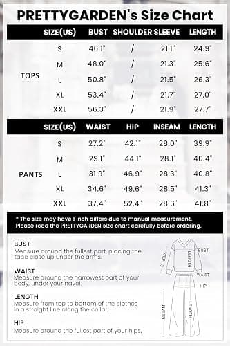 PRETTYGARDEN Casual Winter Two Piece Sets for Women 2025 V Neck Sweatshirt Loose Wide Leg Pants Tracksuit Knit Fall Outfits thumbnail 6