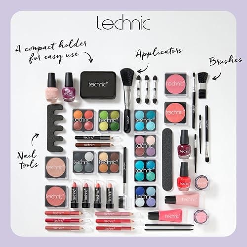 Technic Super Beauty Case – All-in-One Portable Makeup & Nail Kit with 48 Pieces for Beginners & Aspiring MUAs thumbnail 4