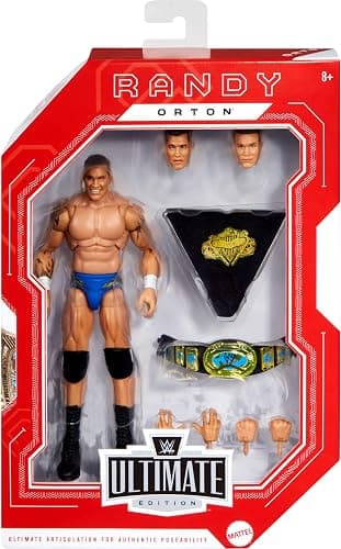 Mattel WWE Ultimate Edition Randy Orton 6-inch Action Figure & Accessories Fan Takeover Set, 10+ Pieces Include Swappable Heads & Hands thumbnail 3