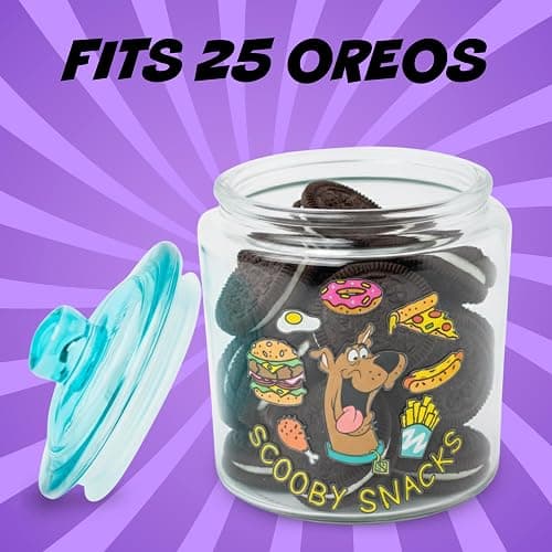 Silver Buffalo Scooby Doo Scooby Snacks, Glass Jar with Lid | Cookie Candy, Small Size thumbnail 3