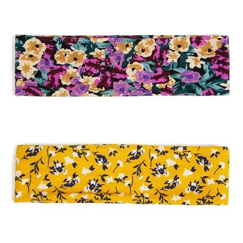 TERSE Headbands for Women Trendy Floral Print - Non Slip Summer Head Bands Soft Fabric Hair Bands for Workout Yoga Running Sport thumbnail 2