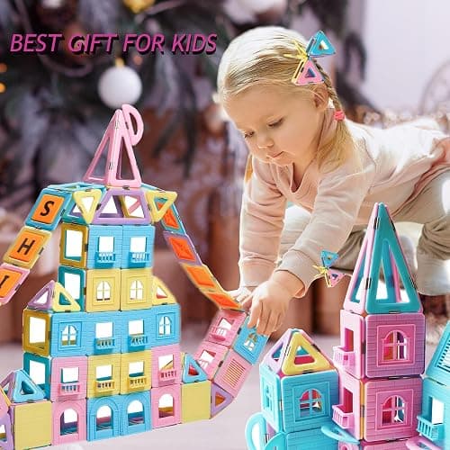 MAGBLOCK Magnetic Building Blocks Set, Upgraded Magnetic Tiles Toys for 3 4 5 6 7 8+ Year Old Girls, 103pcs Magnet Toys for Toddlers Boys and Girls 3-5 thumbnail 2