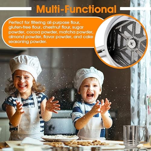 Cook Army Flour Sifter , 3 Cup Stainless Steel , Great Double-layer Baking Sifters for all Baking Flour and Powdered sugar, Flour Strainer thumbnail 3