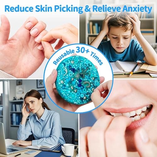 Reusable Picky Fidget Pad Over 30 Times, Skin Picking Fidget Toys, Reusable Picking Pad, Remeltable Big Pick Party Toy, Dermatillomania Toys for Anxiety, Relief Stress, Gifts for Adults thumbnail 3