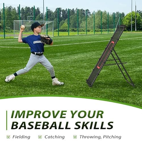 LIANTRAL Baseball Rebounder Net, Adjustable Bounce Back Trainer for Soccer, Volleyball, Softball & Lacrosse, Portable Folding Rebounder for Passing & Shooting Practice, Soccer Rebound Net thumbnail 4