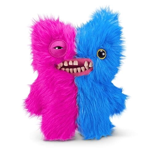 Fuggler ZURU Misfit Monsters 9" Series 1 Funny Ugly Monster Plush Toy (Mr Screech - Pink & Blue) thumbnail 3