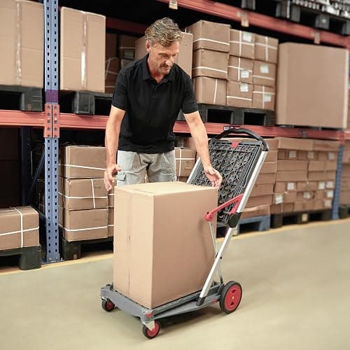 CLAX® The Original | Made in Germany | Multi use Functional Collapsible Carts | Mobile Folding Trolley | Shopping Cart with Storage Crate (Pink) thumbnail 6