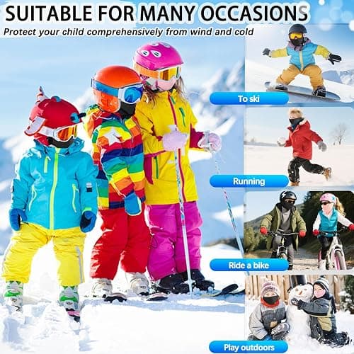 BAISEN Kids Balaclava Ski Mask for Skiing Cycling, Cold Weather Neck Warmer Windproof Thermal Face Mask for Boys/Girls thumbnail 6